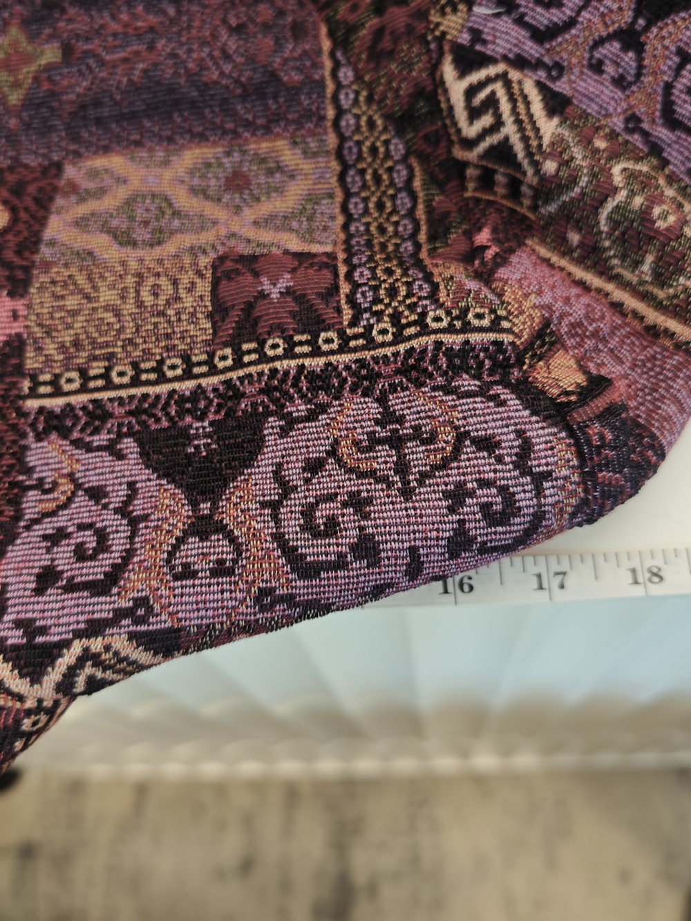 Christopher & Banks Vintage Purple Patchwork Tapestry Woven Jacket XL - Picture 9 of 12
